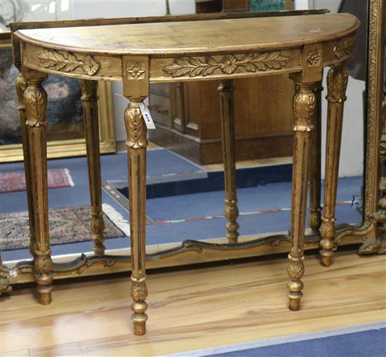 A giltwood console table W.104cm